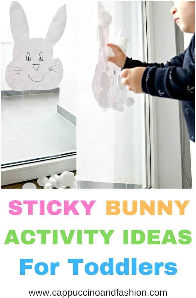 sticky window bunny activity for toddlers