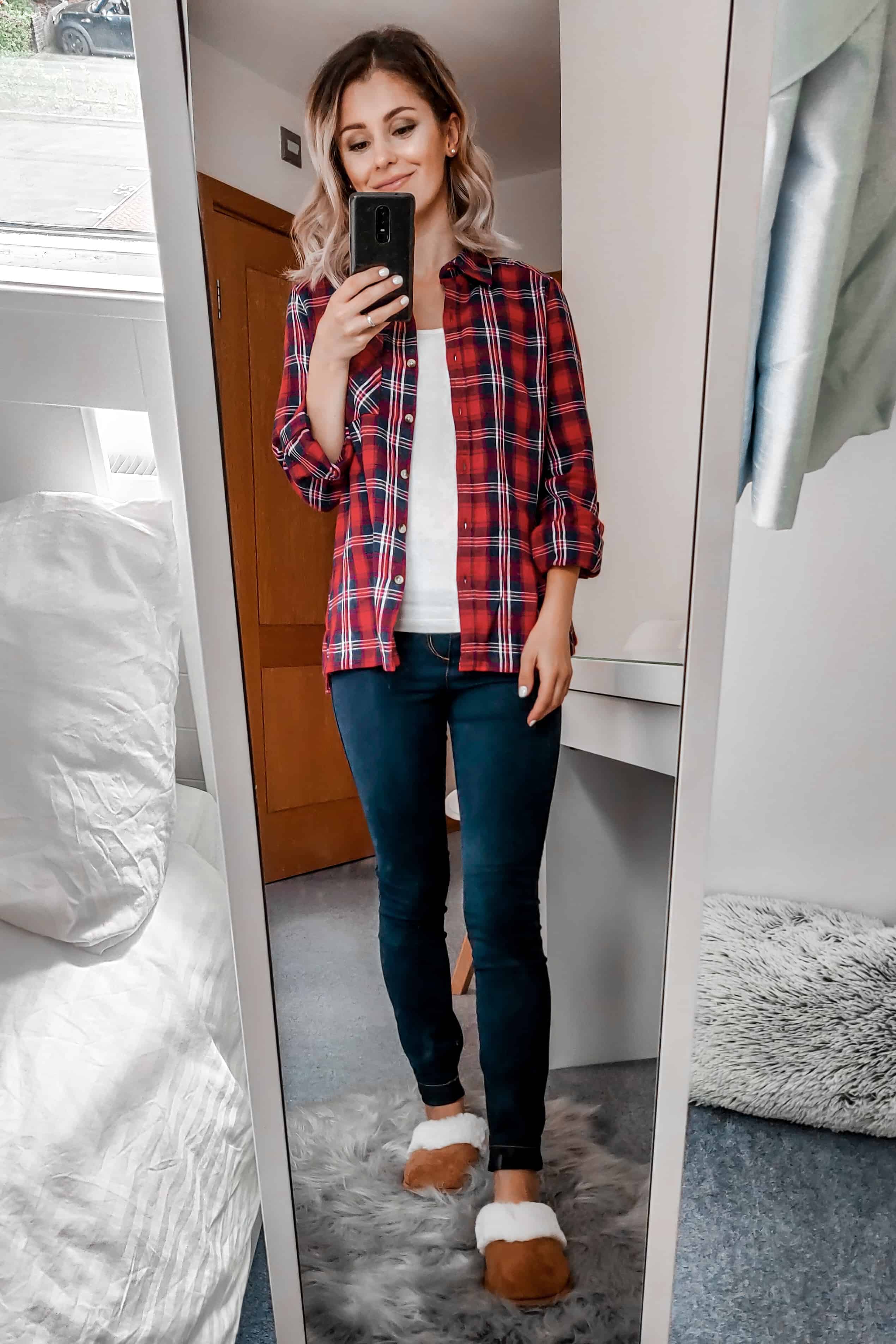 red checked plaid shirt for fall style