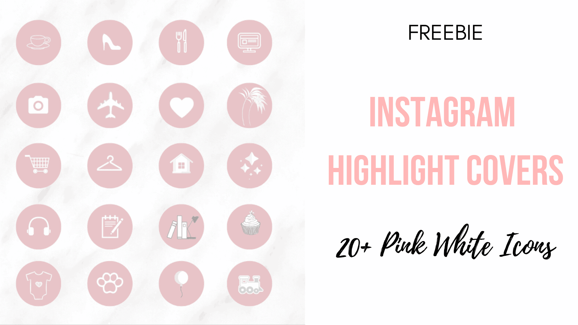 Free Instagram Highlight Covers – Pink + White
