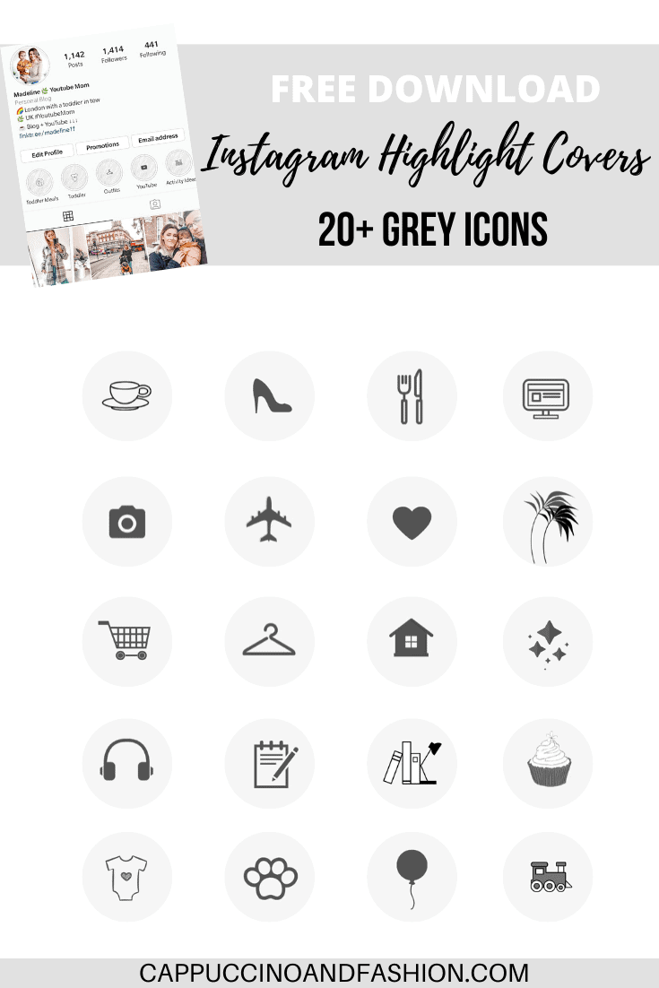 free download instagram highlight covers 20 grey icons