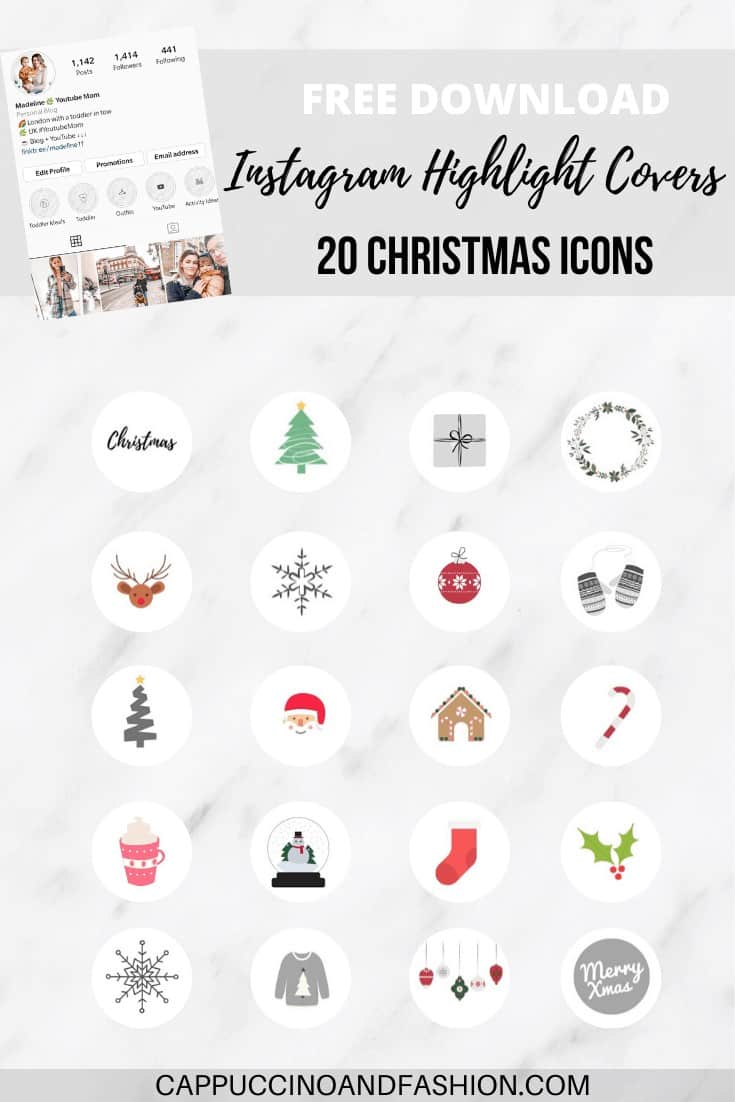 free download instagram highlight covers Christmas icons