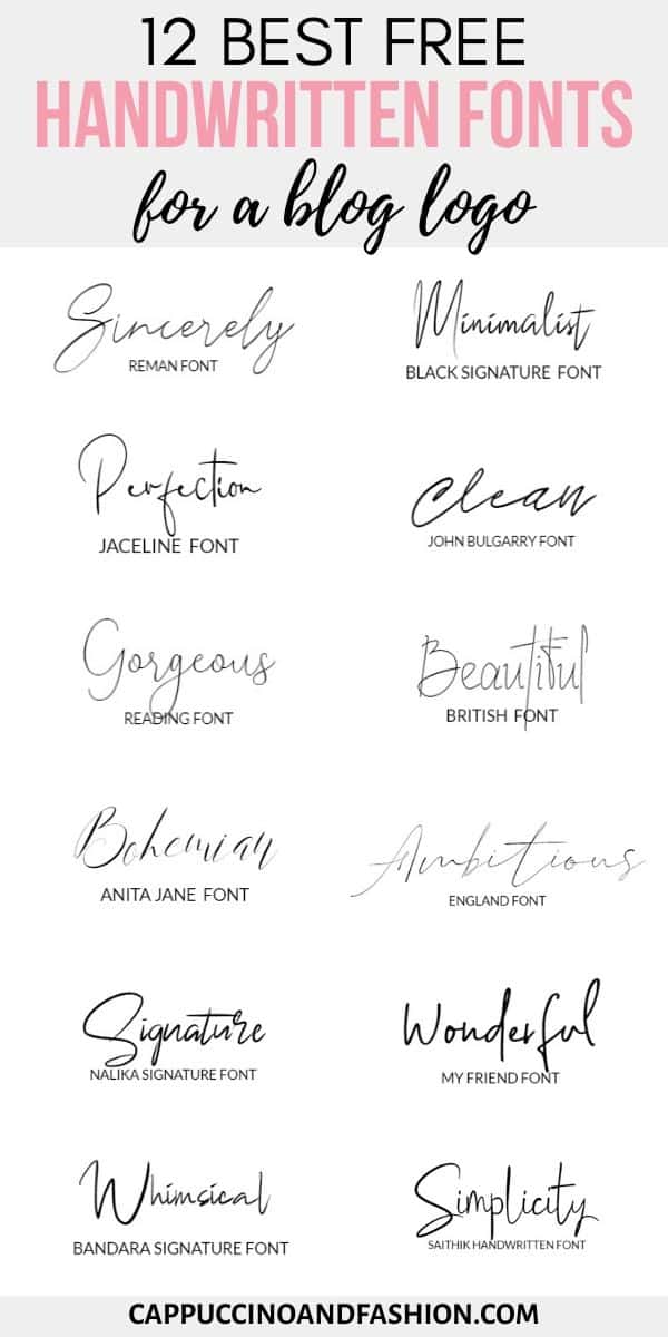 12 Best Handwritten Logo Fonts - Free Blog Logo Designs - Madeline Hegedus