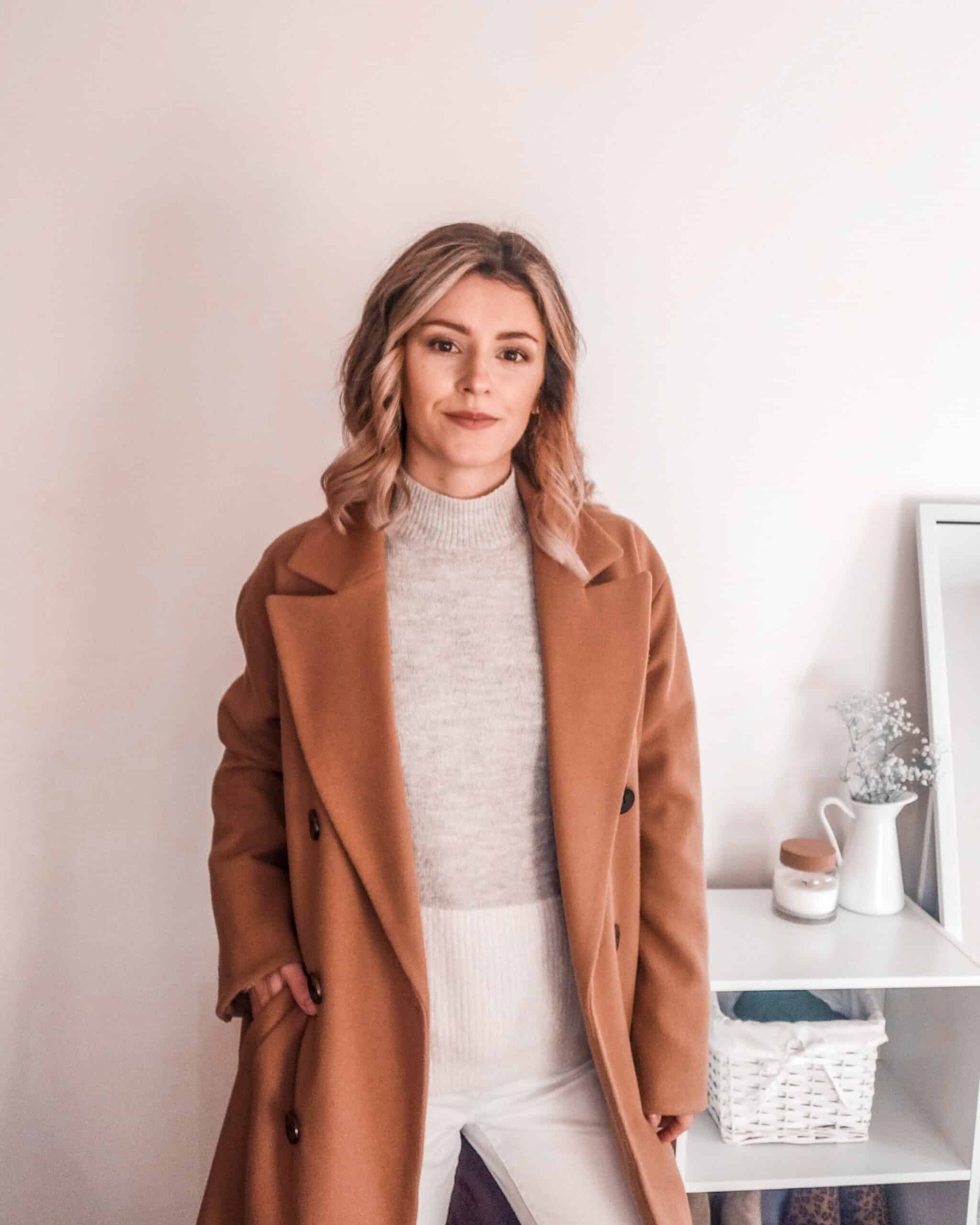 camel coat outfit for fall winter fashion primark
