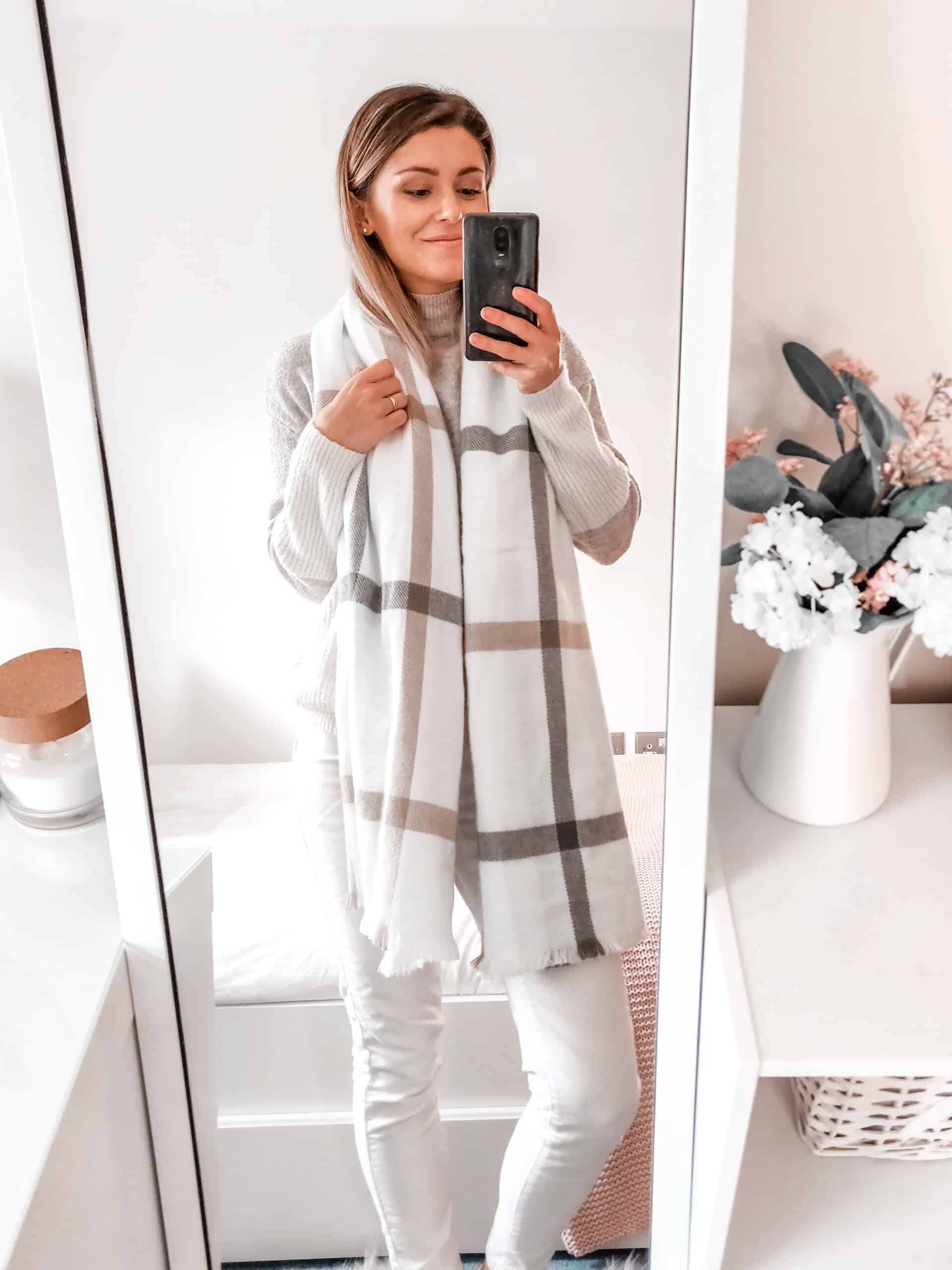 primark winter outfit all white and camel style