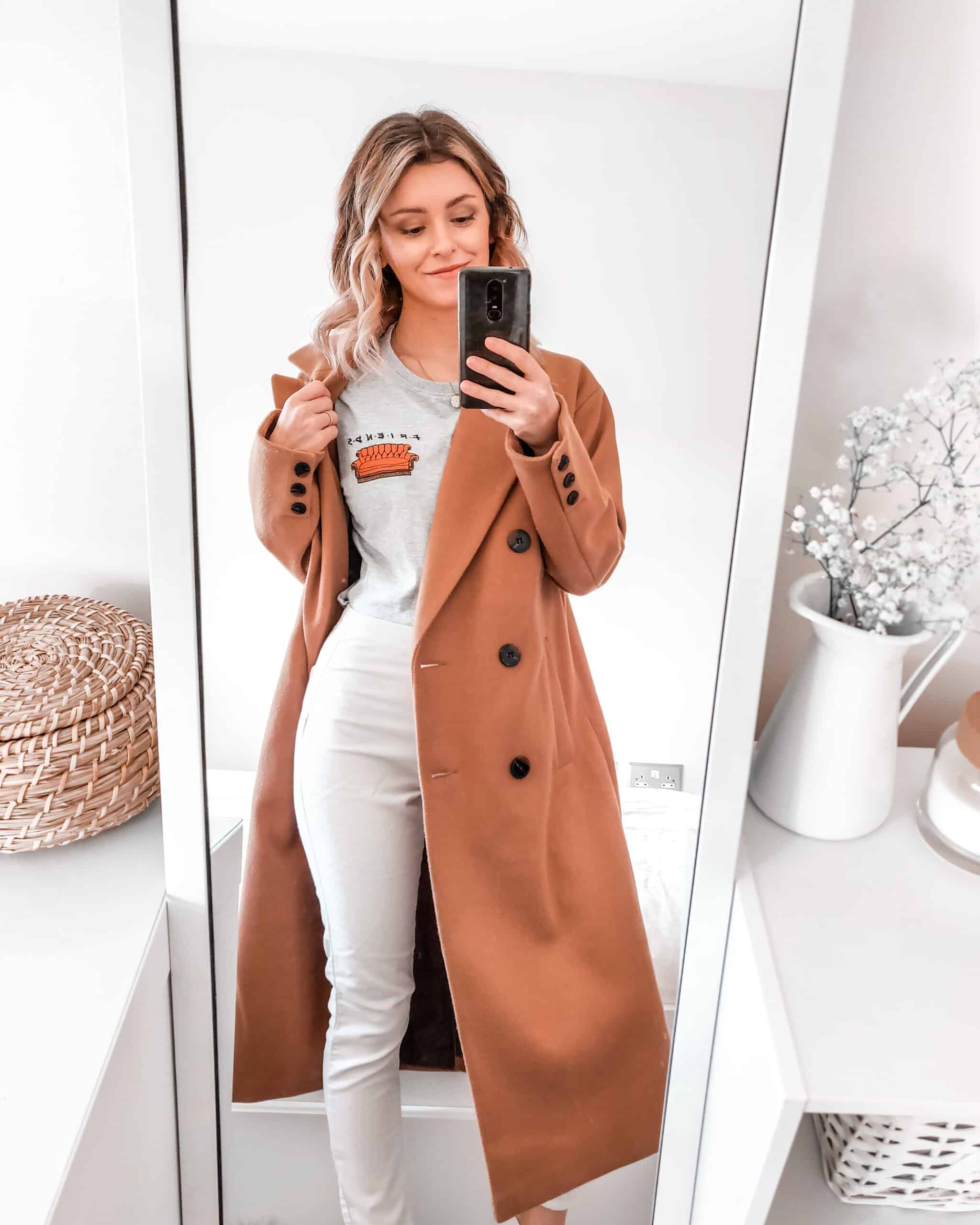 camel coat outfit for fall winter fashion primark