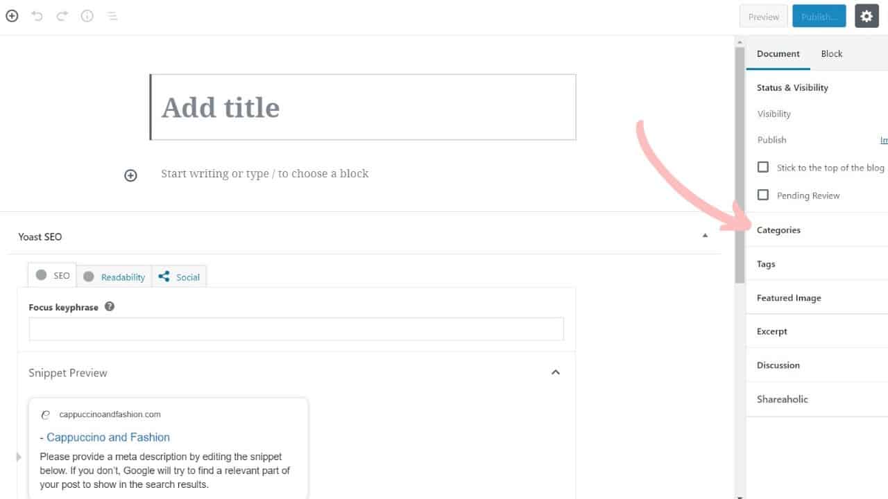 how to write your first blog post in wordpress