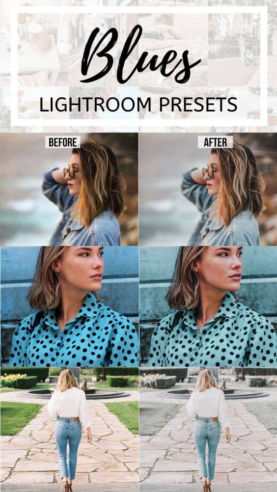 blue blues bright airy lightroom presets