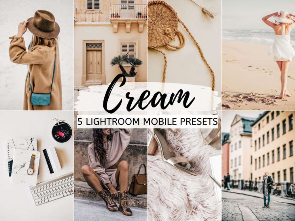 cream bright crisp moody lightroom mobile presets