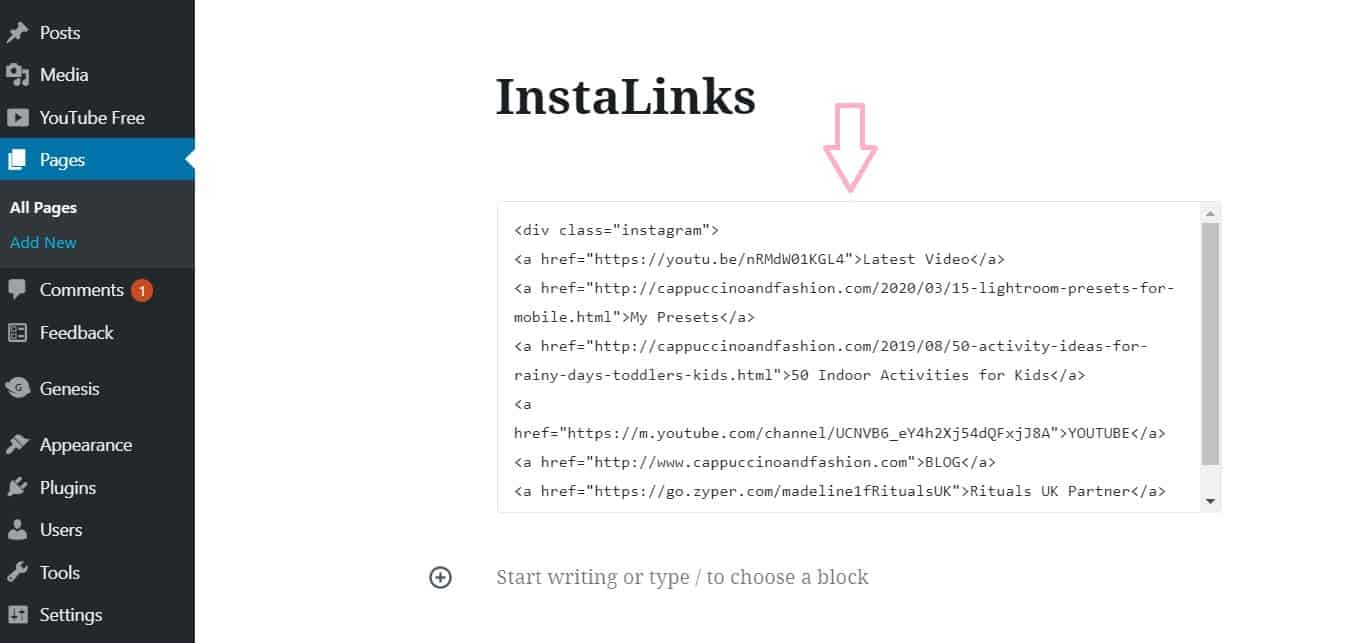 how to create your own linktree page html code