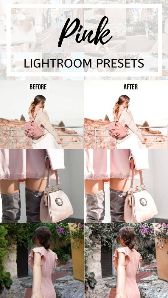 pink bright airy lightroom presets for instagram bloggers