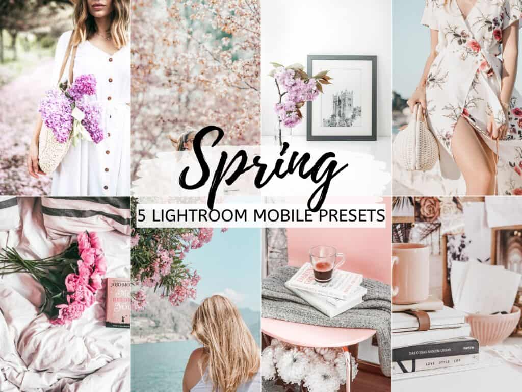 spring pastels bright airy lightroom mobile presets