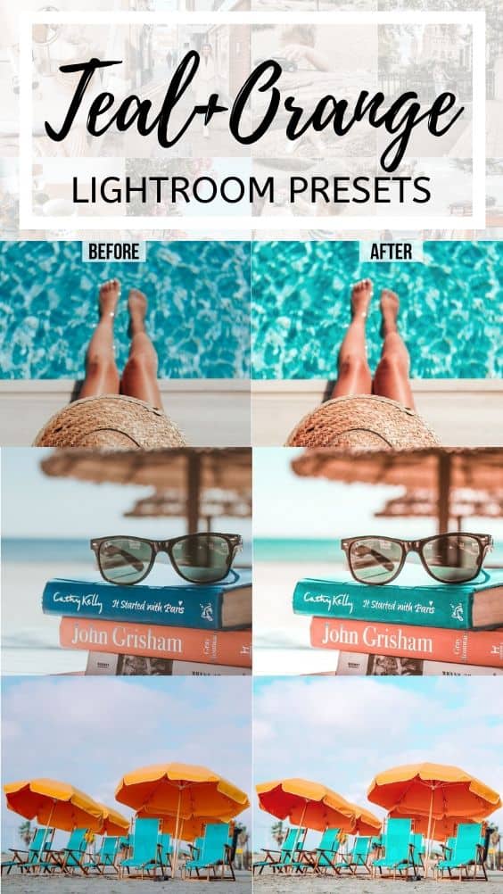 teal and orange summer bright airy lightroom mobile presets