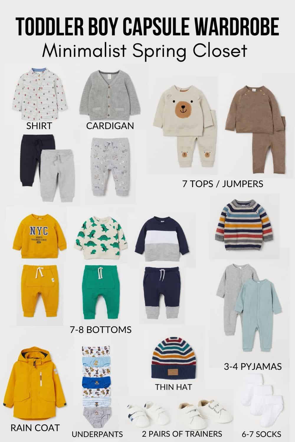 toddler boy capsule wardrobe minimalist spring closet h&m