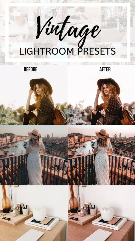 vintage moody lightroom mobile presets for instagram bloggers