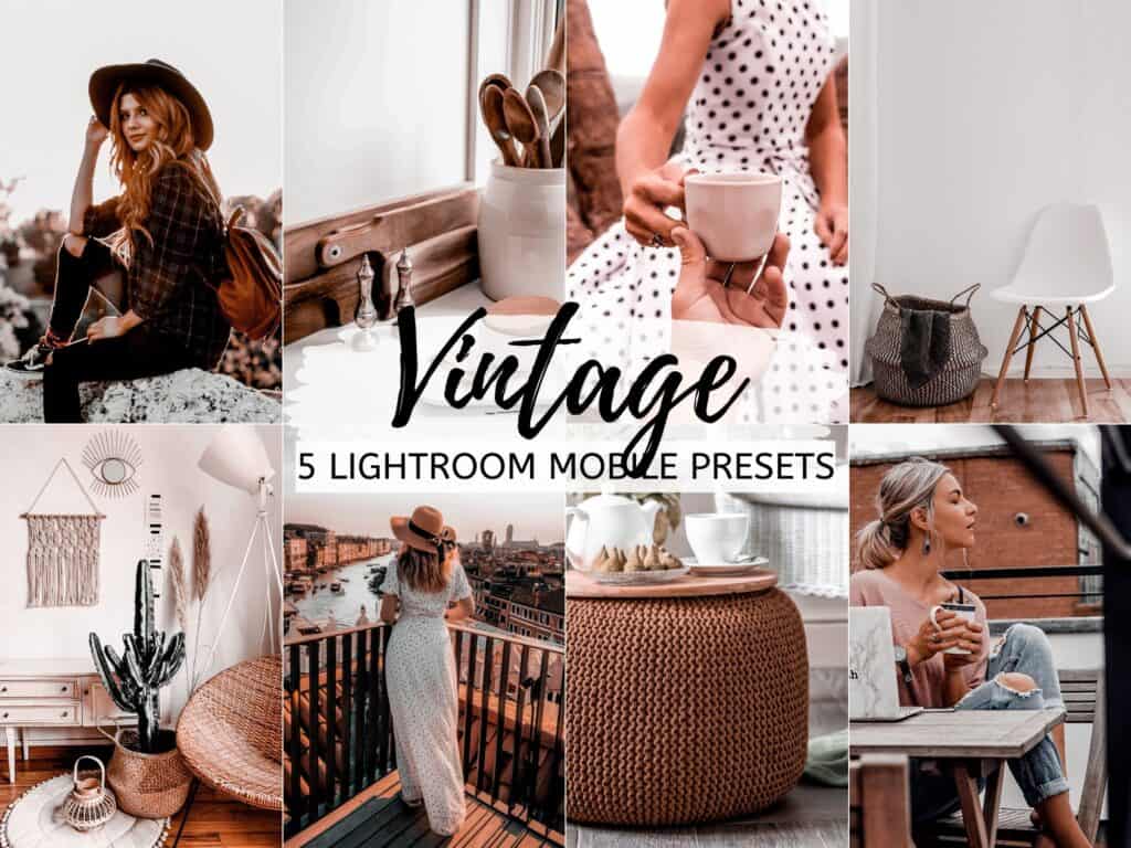 vintage moody lightroom mobile presets for instagram bloggers