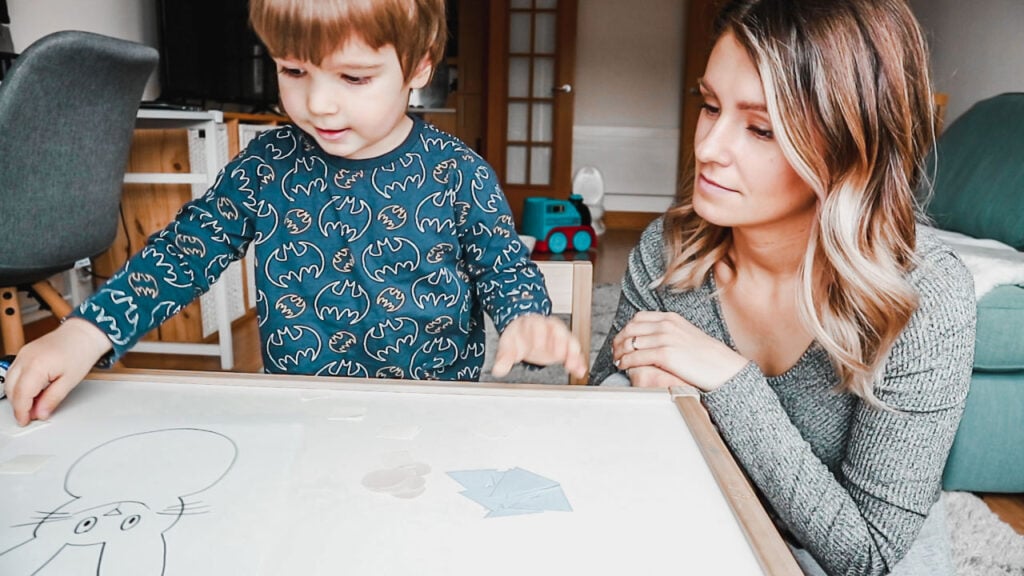shapes colors sticking toddler activities at home