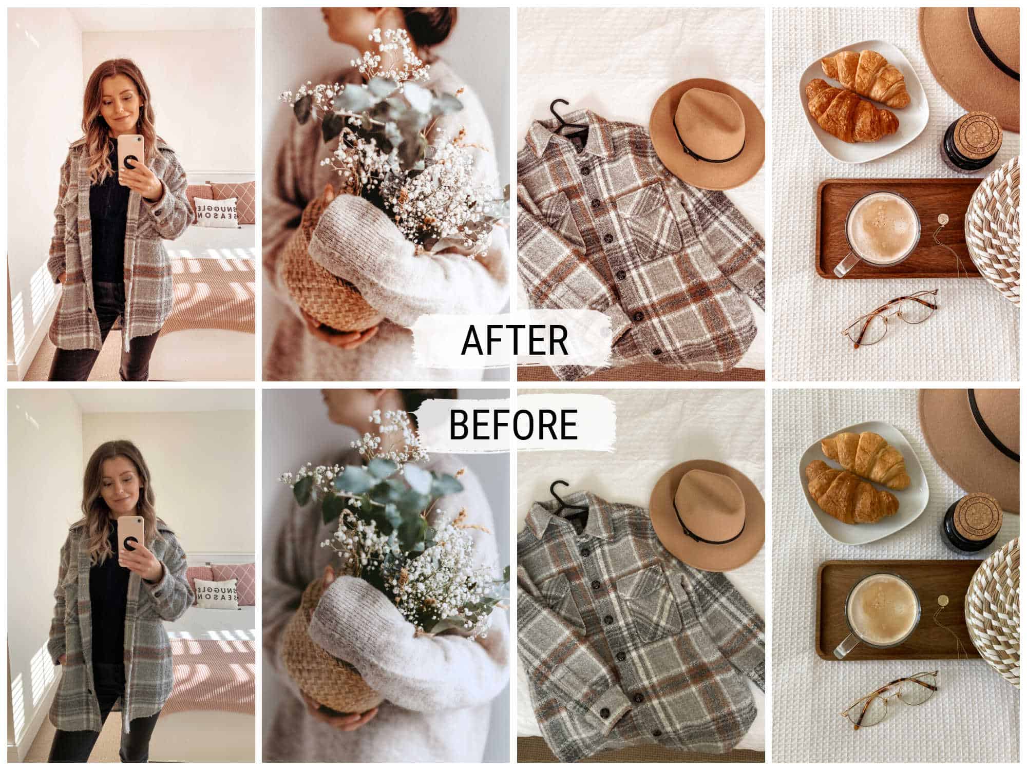 Bright and airy cosy free Lightroom preset for bloggers