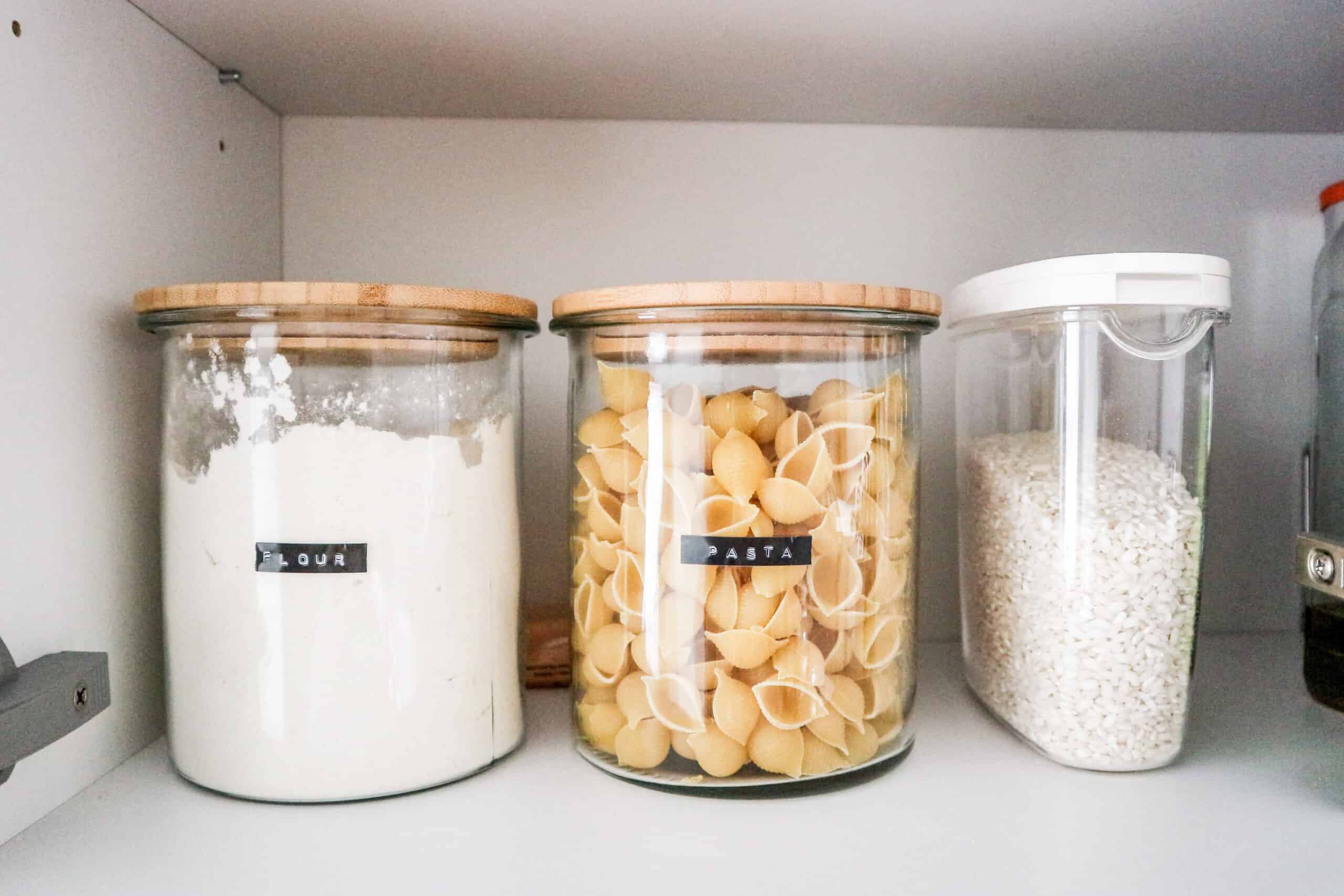 How to organize kitchen pantry labeled jars