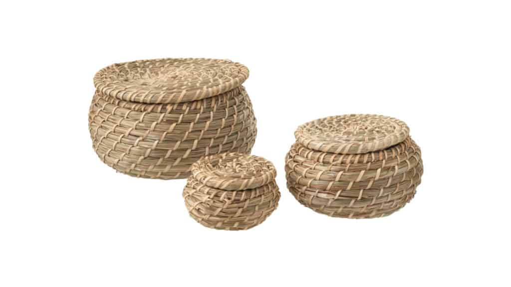 Fryken IKEA seagrass box set organizing tips
