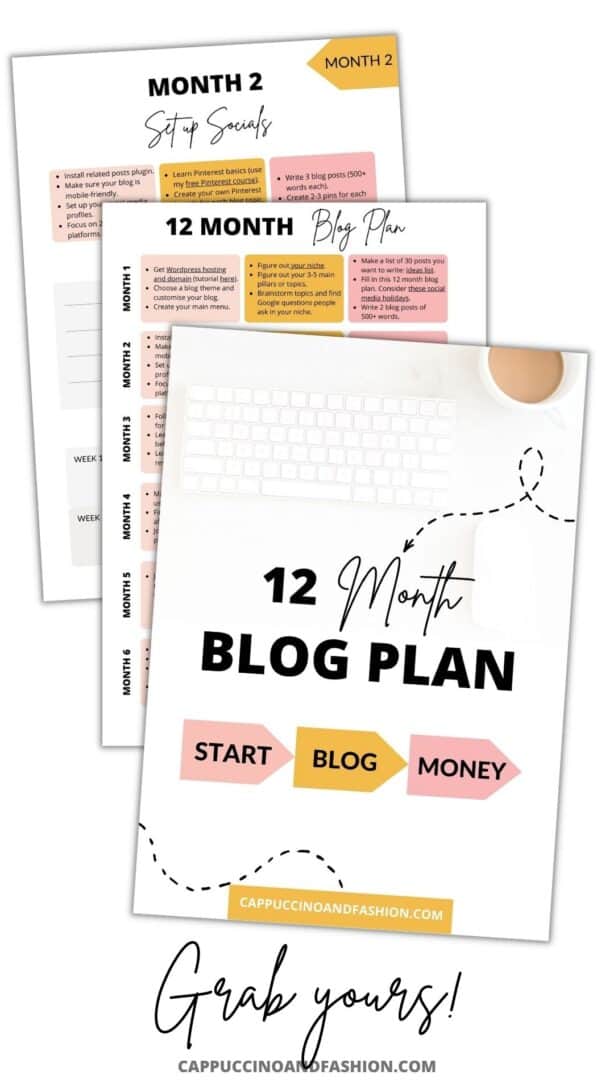 Free 12 Month Blog Planner to Make Money Blogging