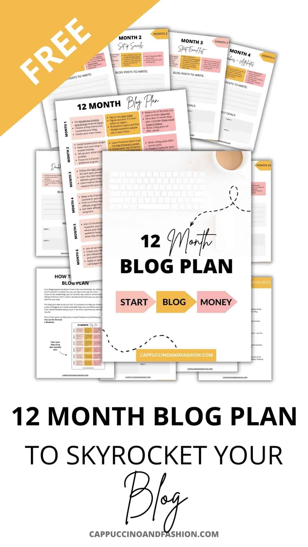 12 month blog plan free
