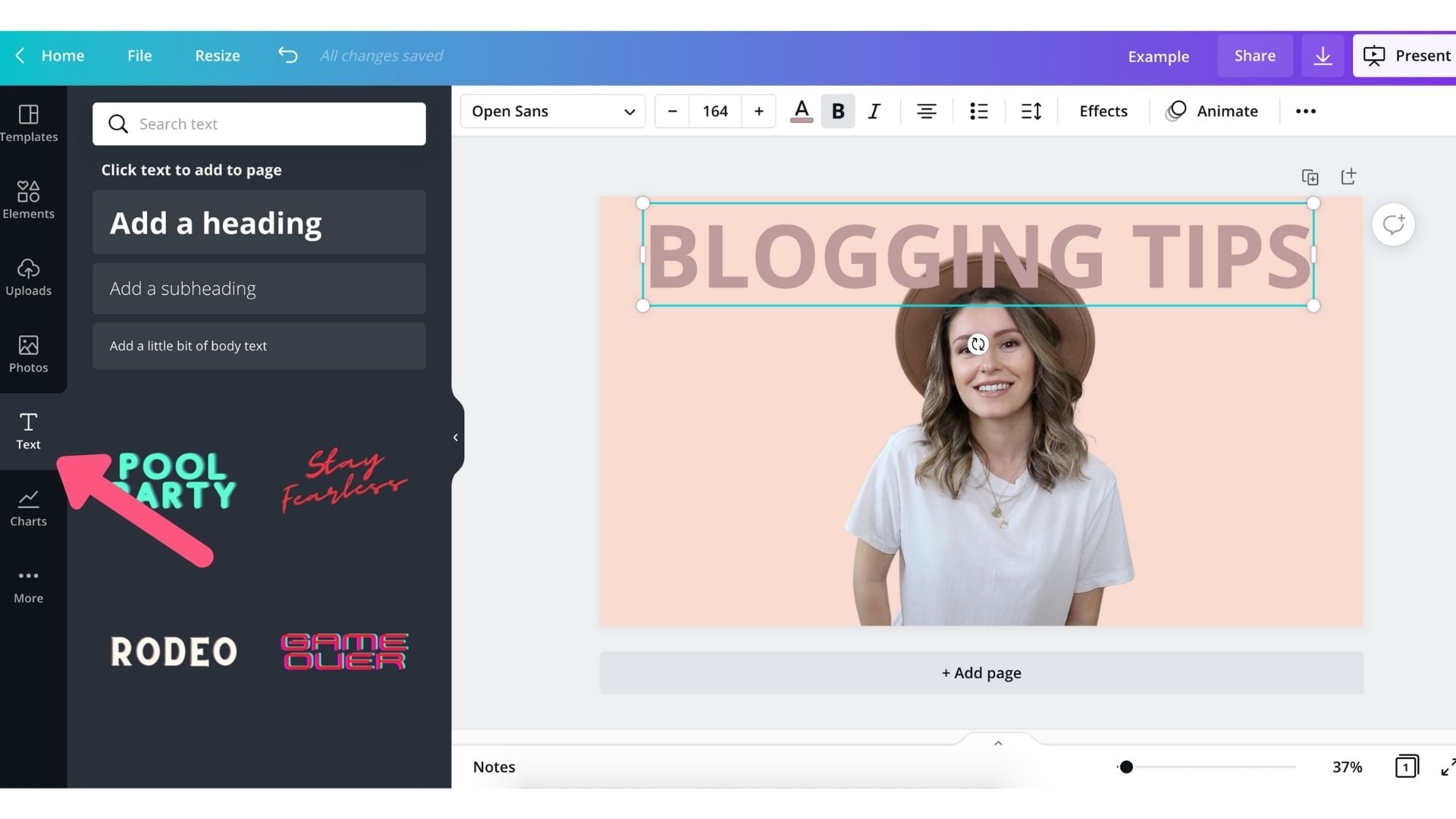 How to Add Text Behind Image in Canva