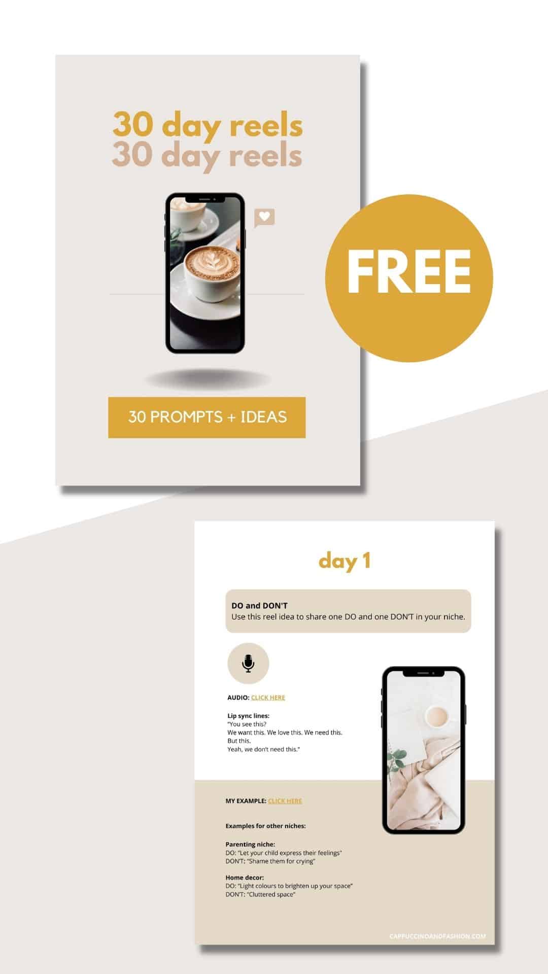 Free Instagram reels prompts and ideas with trending audio
