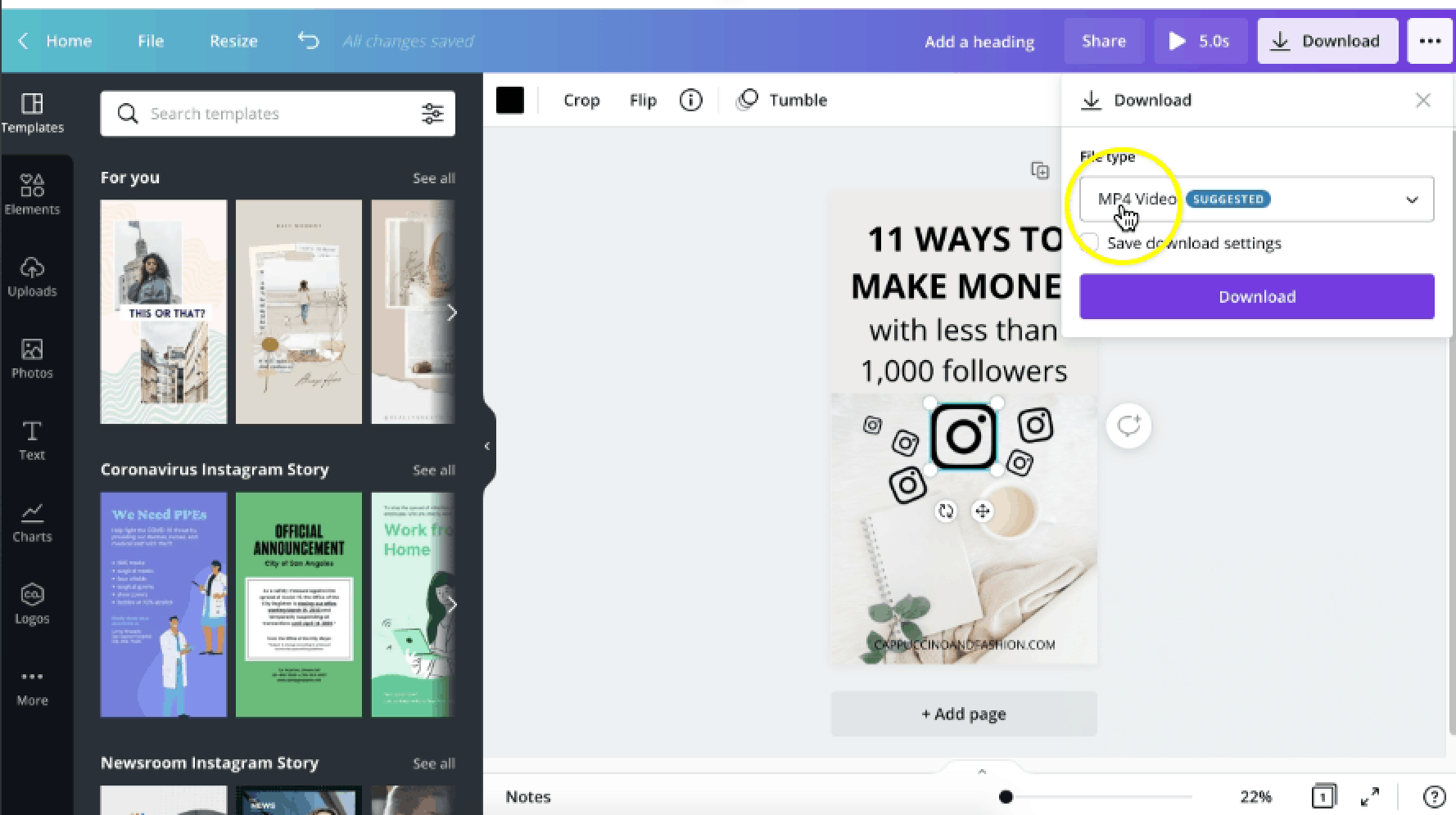 How to Create Video Pins for Pinterest in Canva Easily