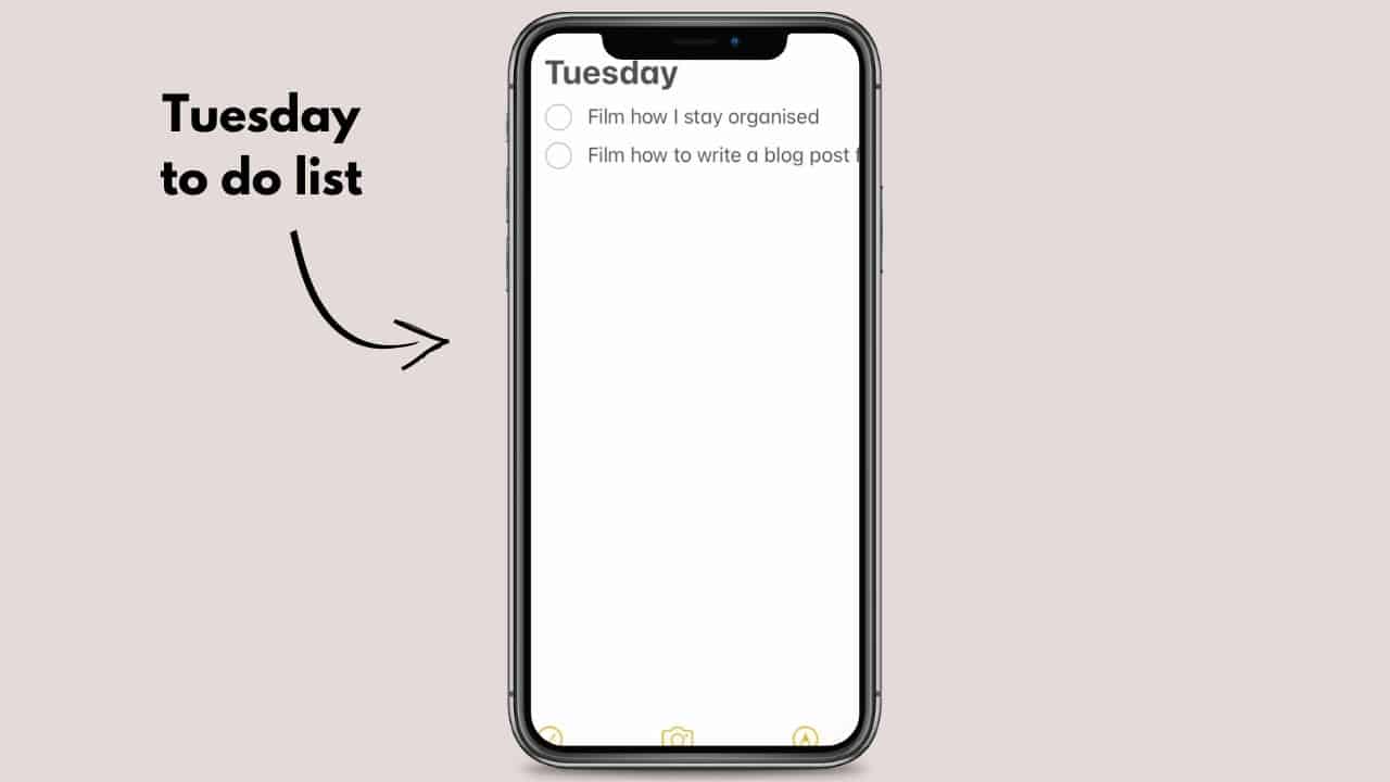 How to organise daily to do lists notes app on iPhone