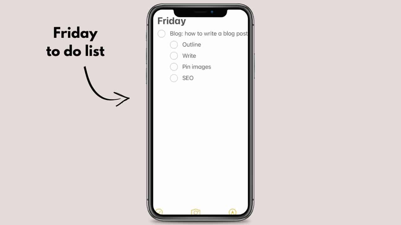 How to stay organised as a blogger daily to do lists notes app on iPhone