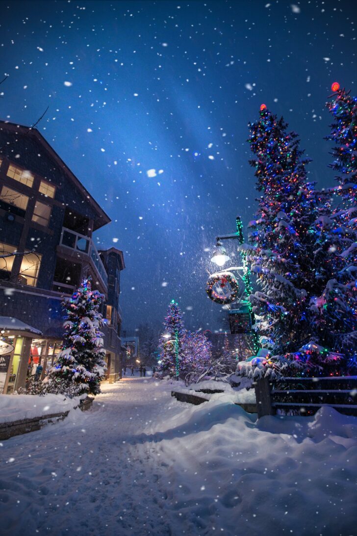 Christmas town winter wallpaper for iPhone