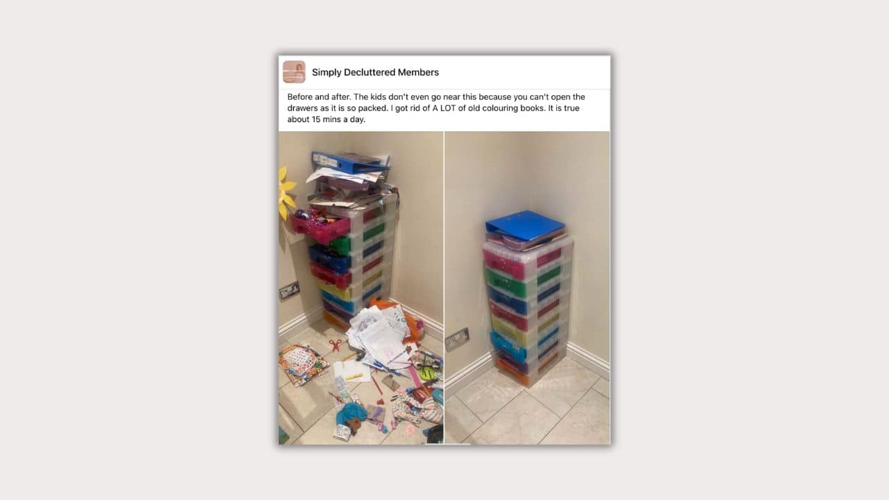 Simply Decluttered program - Before and After Pictures