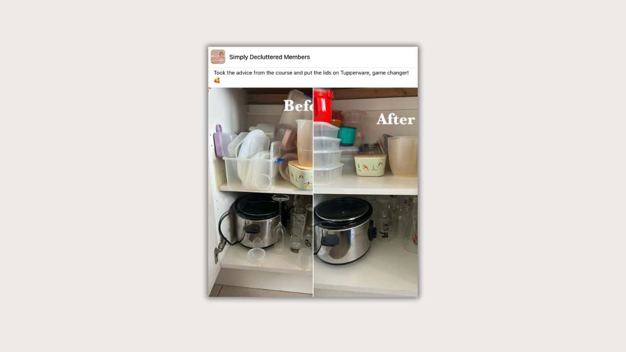 Simply Decluttered program - Before and After Pictures