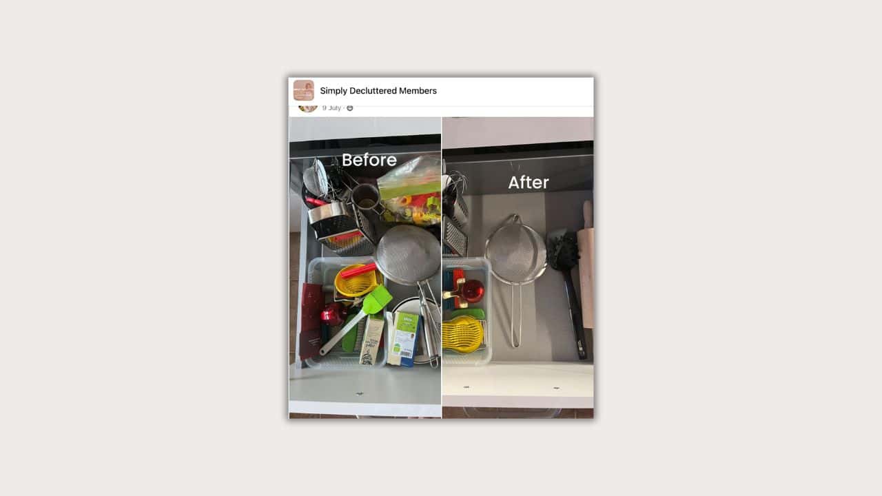 Simply Decluttered program - Before and After Pictures